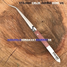 Stilson Cimbiz Eğri Uçlu Çelik Cimbiz 160 Mm Ahşap Sapli 1  Kalite
