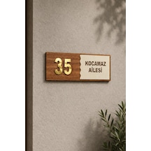 Tr Kişiselleştirilebilir Ahşap Kapı Tabelası, 25x10 Cm