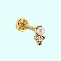 Altın Inci Tragus Piercing 14 Ayar (536017412)
