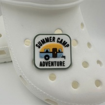Crocs Terlik Süsü Ve Aksesuarı , Çanta Süsü Jibbitz Dev Boy 3d Summer Kamp 01 Görselli Figür Aksesuar Mavi-hardal-beyaz-siyah-yeşil