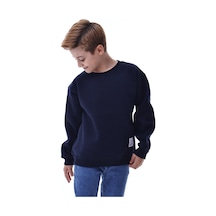 Erkek Çocuk Sweatshirt %100 Pamuk Rahat Kalıp 5-10 Yaş Lacivert