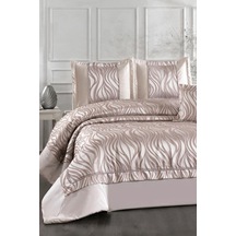 Fides Elyaf Dolgulu Çift Kişilik 250x255 Cm Yatak Örtüsü Gül Kurusu Gül Kurusu