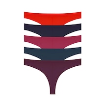 Basic Lazer Kesim File Lastikli Brezilya Külot 5'li Paket - 2 Renkli-9 Çok Renkli