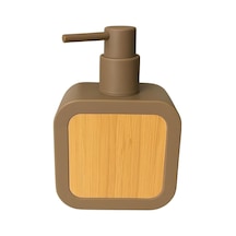 Mat Antrasit Sabunluk Ahşap Desenli Lüks, Ergonomik Tasarım, Ahşap Dispenser Kahverengi Genel