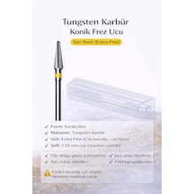 Karbür Konik Frez Ucu Sarı Bant Çok İnce Diş 2.35 Mm Profesyonel