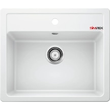 Simpex Tek Göz Tezgah Üstü&tezgaha Sıfır Uyumlu Beyaz 49x50cm