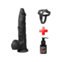 Lilitu Shop 21 Cm Belden Bağlamalı Gerçekçi Silikon Vantuzlu Zenci Penis - Xs