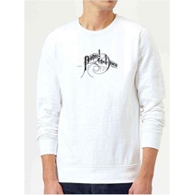 Panic At The Disco Baskılı Beyaz Erkek Örme Sweatshirt