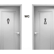 Cajuart Modern Ahşap Bay Bayan Wc Tuvalet Kapı Yönlendirme Işaret