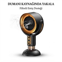 Masaüstü Duman Emici Fan Filtreli Hava Temizleyici Oda Duman Çekici Taşınabilir Mini Fan Siyah