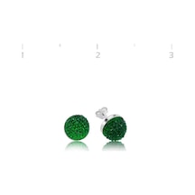 Gumush Gümüş Yeşil Kristal Çivili Küpe N11.53370