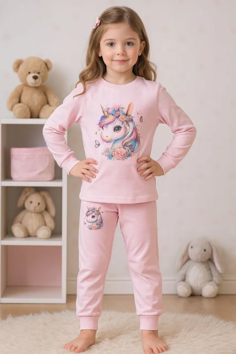 Almıva Kız Çocukları İçin Sıcak Pijama 477203814 Pembe