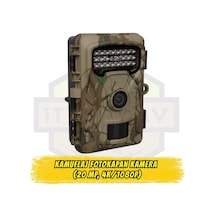 Kamuflaj Fotokapan Kamera 20 Mp, 4k/1080p Sesli Video, 24 Led G Çok Renkli