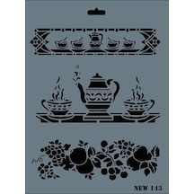 Rich New Seri N-143 Stencil 35x25 Cm - Elwm-287580 Renkli