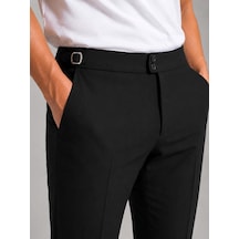 Classics Men Erkek Esnek Tokalı Likralı Bilek Boy Kumaş Pantolon 7694 Siyah
