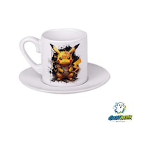 Pikachu Türk Kahvesi Fincanı 0159 Beyaz