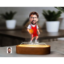 Bk Gift Kişiye Özel Basketbolcu Karikatürlü Dekoratif 3d Biblo Led Işıklı Gece Lambası-1, Arkadaşa Hediye Kobitmeyen138301 Bk Gift