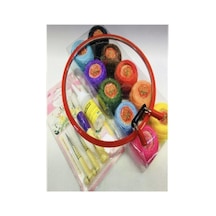 Tr Sermet Süs Dünyası Punch Set Başlangıç 10 Adet Ip 1 Ad Çelik Kasnak 1 Ad Iğne Seti 1 Ad 50ml Sıvı Silikon
