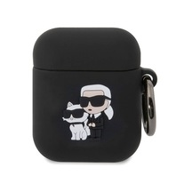 Airpods Uyumlu Kılıf Karl Lagerfeld Lisanslı Karl&choupette 3d Silikon Siyah