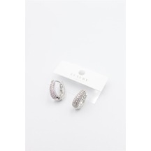 Taşlı Halka Küpe - Gümüş 6440042