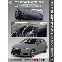 Audi A3 2013-2020 Torpido Örtüsü Ön Göğüs Koruma Torpido Koruma Araca Özel Kaymaz Kolay Montaj Gri