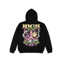 Startmore Adrift High Asf Siyah Oversize Unisex Kapüşonlu Sweatshirt Hoodie Siyah