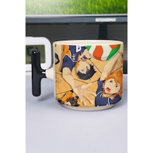 Haikyuu Anime Baskılı Seramik Lüks Kupa 1 Adet T Şeklinde Özel Siyah Kulp Dalga Kulp V3t Çok Renkli