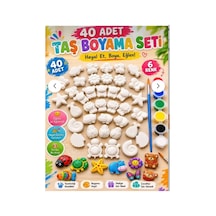 40 Adet 3d Hayvanlar&çiçekler Taş Boyama Figür Çocuk Gelişimi Boyama Etkinlik Seti Zoo Painting