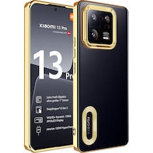 Ekılıf - Xiaomi Mi 13 Pro Uyumlu Kılıf Kamera Korumalı Logo Gösteren Omega Kapak - Gold