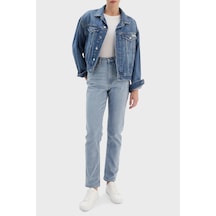 Calvin Klein Eu New Mom Jean Blue Raın Kadın Mavi Jean Pantolon