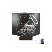 Luvivia Baritone Enstrüman Müzik Nota Kişiye Özel Saatli 3d Lamba - Masa Gece Lambası Şeffaf