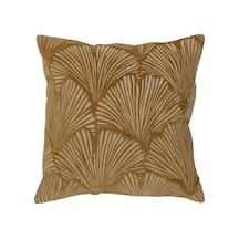 Yargıcı Ginko Desenli Kadife Kare Yastık 45x45 Cm 26knht1005c St