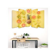 Limon, Portakal, Ananas - 5 Parçalı Tablo Görsel - 702503287 Görsel