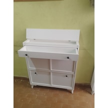 Düşer Kapak Ayakkabılık Beyaz