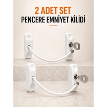 Ers Pencere Emniyet Kilidi 2 Adet Set Kablolu Anahtarlı Pencere Açılma Sınırlayıcı