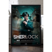 Sherlock Siyah Ahşap Çerçeveli Poster, Dizi Duvar Tablosu