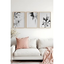 Huhuli Ahşap Çerçeveli 3 Parça Set Tablo Huhu479