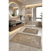 Pamukkent Süper Emici 2'li%100 Pamuk Ultra Lüks Banyo Paspası Seti 60x100 Cm Ve 50x60 Cm Koyu Diğer