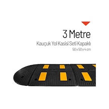 Reflektifli Kauçuk Hız Kesici 4 Bantlı - 3 Metre Set-4082