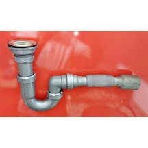Yapıtaşı Gri Esli Körüklü Lavabo Gider sifonu-Yüksek Kalite