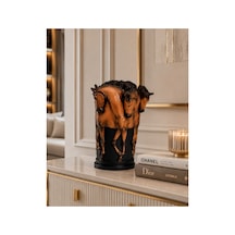 Atlı Vazo Polyester Aksesuar Obje El Boyama Siyah Bronz - 516607017 Siyah Bronz