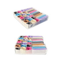 31 Gözlü Çekmece Düzenleyici Petek Ve Cepli Organizer 42 X 32 X 11 Cm Kumaş 40 X 30 Beyaz Diğer