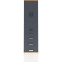 Arges Dolap 2 Raflı 5 Çekmeceli Tek Askılı 60x30x221 Çam-antr... Çam