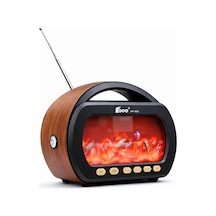 Şömine Efektli Nostaljik Bluetooth Radyo Fm Radyo El Fenerli Hoparlör