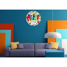 Ti-play Müzik Renktir 30x30cm Akrilik Dekoratif Modern Duvar Saati ÇOk Renkli