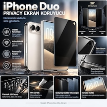 Iphone Duo Uyumlu Privacy Hayalet Cam Ekran Koruyucu 9h