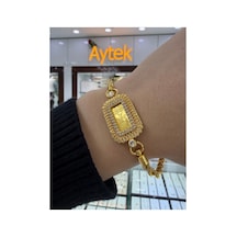 24 Ayar Gram Altınlı Külçe Pullu Bileklik 24ayargramkülçe0000000034 Sarı