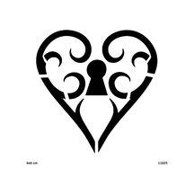 Airbrush Tattoo Kıvrımlı Kalp Yapışkanlı Stencil Süsleme Ve Boyama Kalıbı
