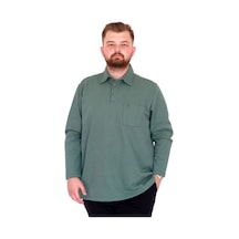 Mode Xl Büyük Beden Tshirt Polo U.kol Cepli 22446 Çağla Yeşil