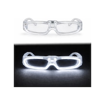 Beyaz Led Işıklı Parti Gözlüğü 3 Modlu Glow &amp Gece Eğlence Gözlüğü - Aıaı-874134